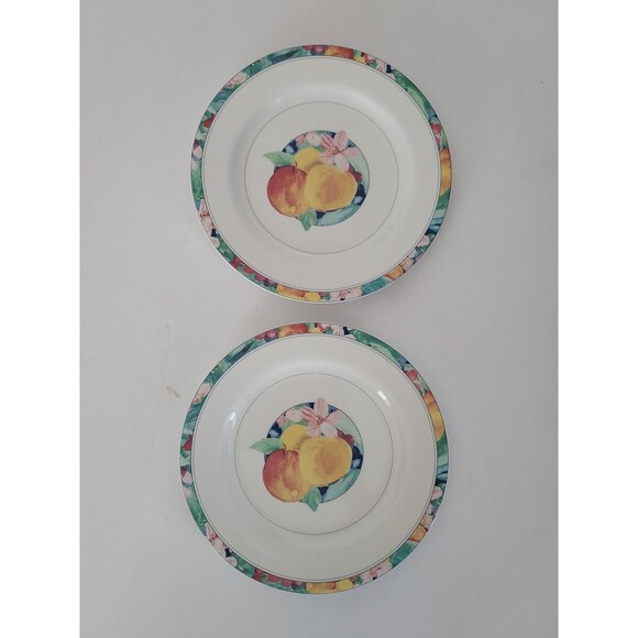 Mikasa Maxima  EXOTIC GARDEN  Fine China 8" Dessert Or Salad  Plates (2) - Picture 1 of 3